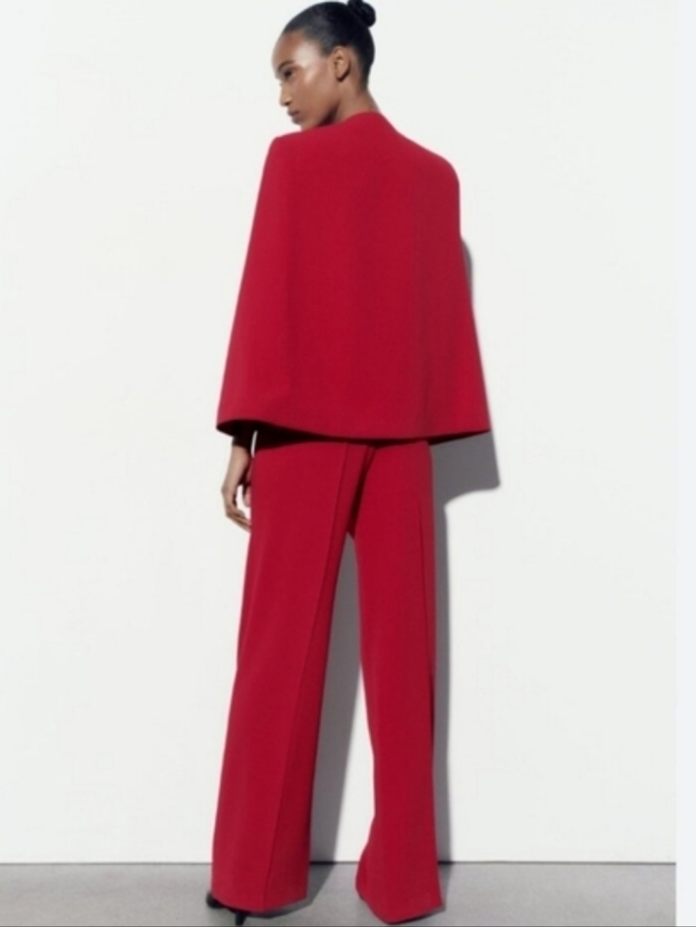 ZARA CAPE BLAZER JACKET RED SIZE XS - Picture 7 of 16